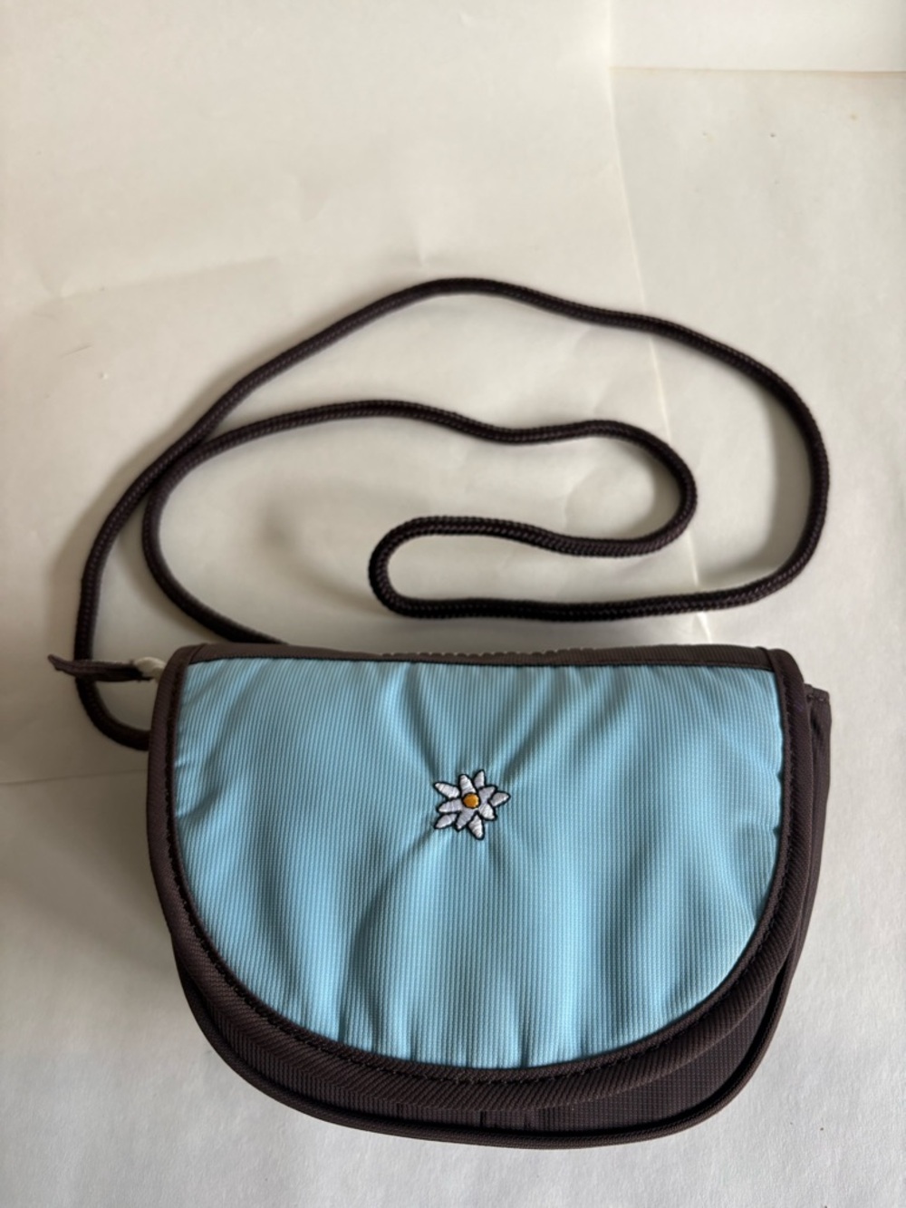 Sherpani light blue and brown Uno small crossbody bag